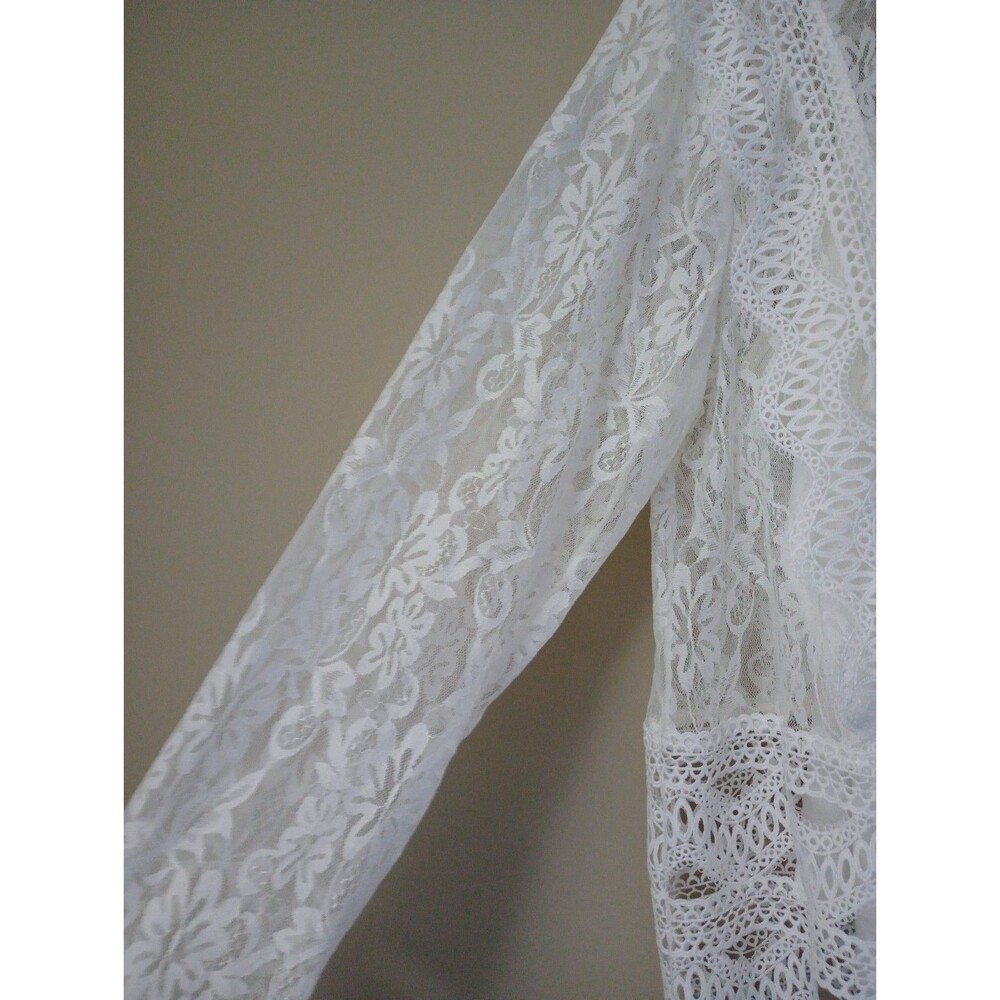 Adiva 2 PC Lace Long Sleeve with White Tank Top Size XL - Picture 4 of 10